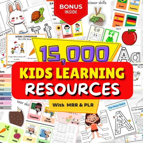 Kids Learning & Classroom Activities Bundle, Teachers Parents Worksheets For Kids, DFY Digital Product.