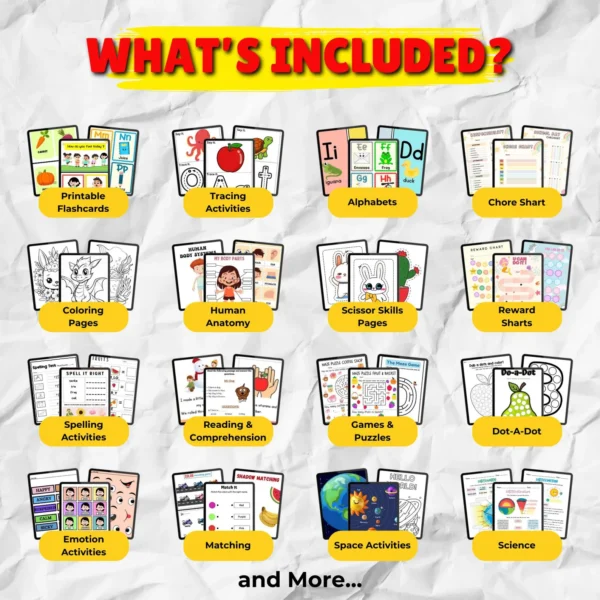 Kids Learning & Classroom Activities Bundle, Teachers Parents Worksheets For Kids, DFY Digital Product. - Image 2
